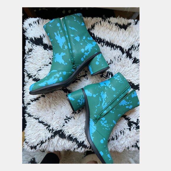 Camper Shoes - CAMPER Kiara Splatter Book - Green and Blue